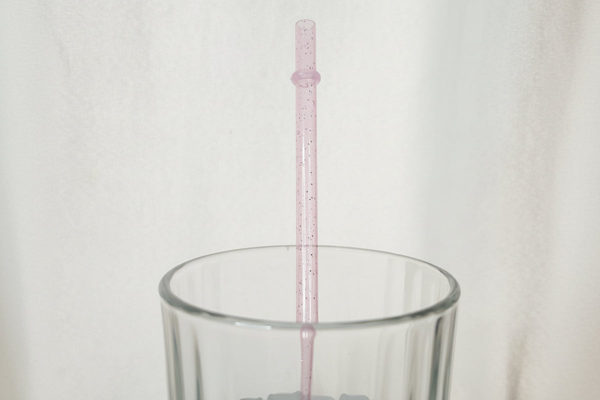 Sparkle Reusable Drinking Straw with Stopper | Glitter Tumbler Straw | Reusable Iced Coffee Straw | Long Drinkware Straw | Cup Add-On
