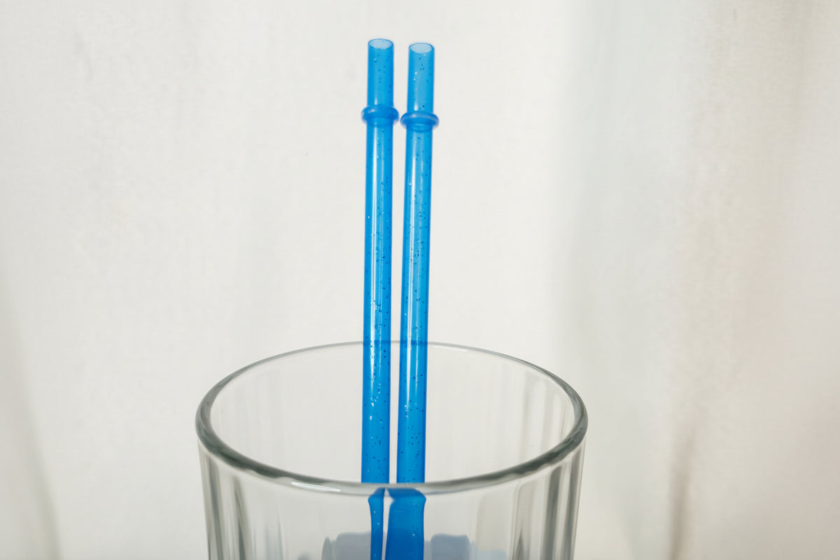 Sparkle Reusable Drinking Straw with Stopper | Glitter Tumbler Straw | Reusable Iced Coffee Straw | Long Drinkware Straw | Cup Add-On