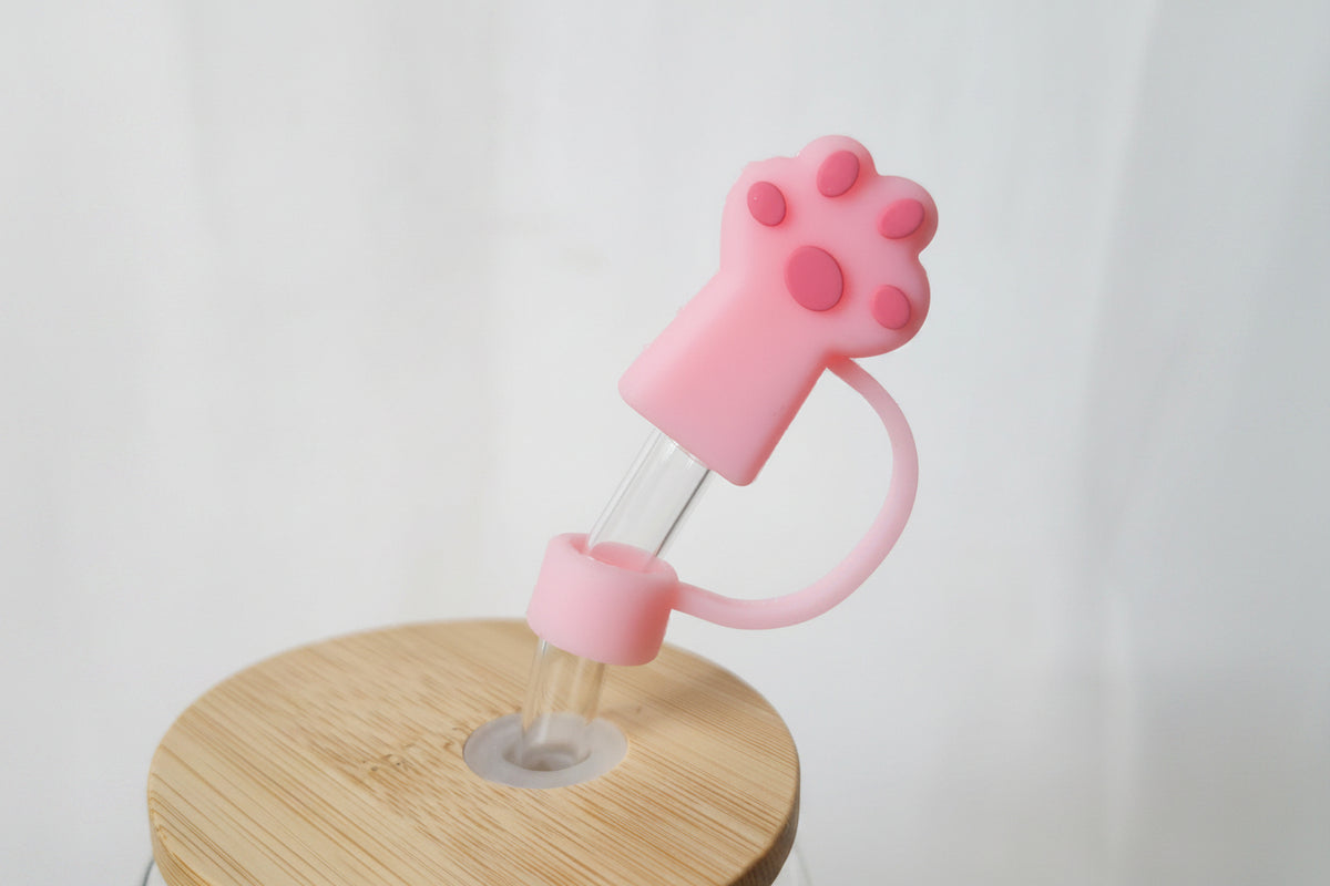 Paw Straw Topper | Cute Paw Print Tumbler Accessory | Pet Lover Straw Charm | Cat & Dog Lover Cup Accessory | Cute Drinkware Gift