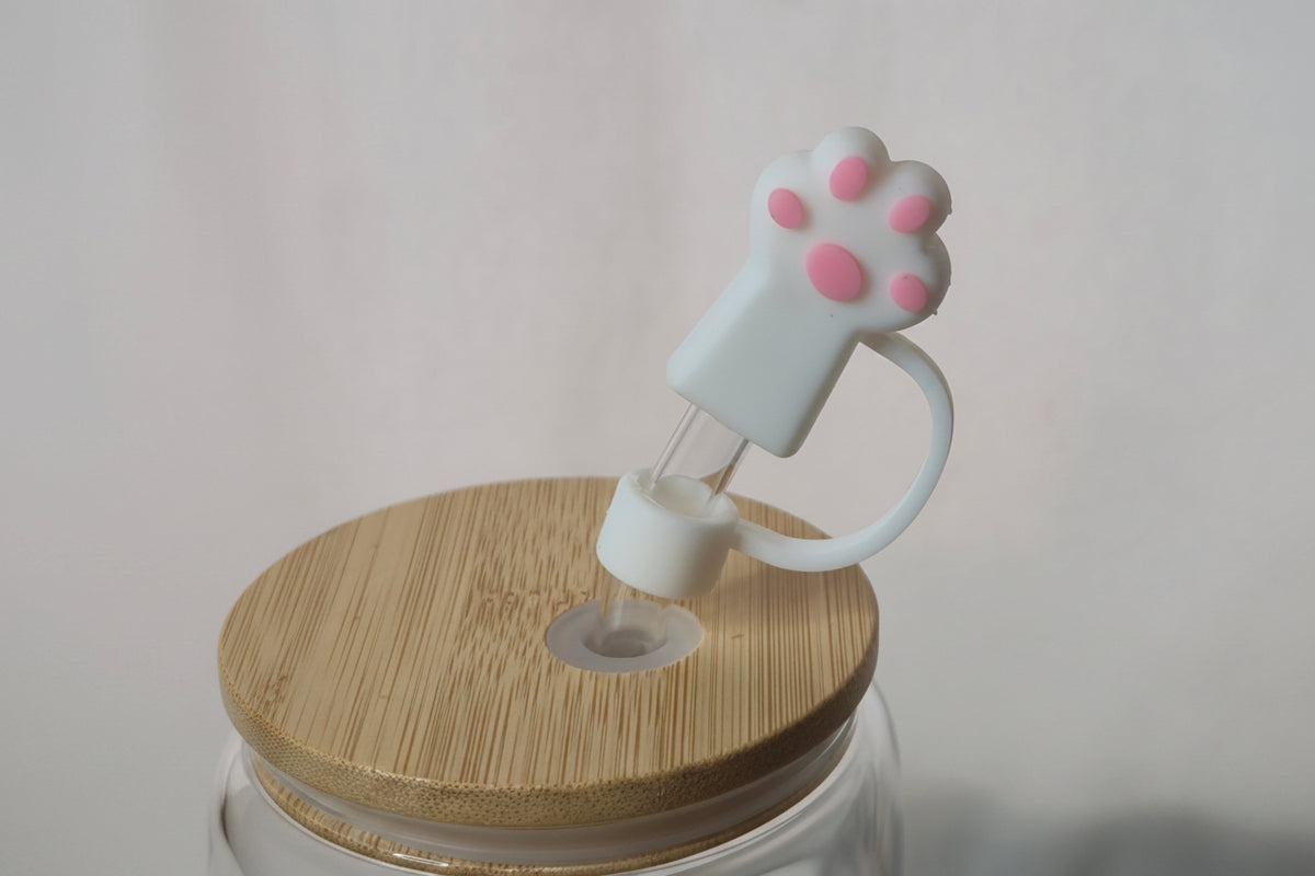 Paw Straw Topper | Cute Paw Print Tumbler Accessory | Pet Lover Straw Charm | Cat & Dog Lover Cup Accessory | Cute Drinkware Gift