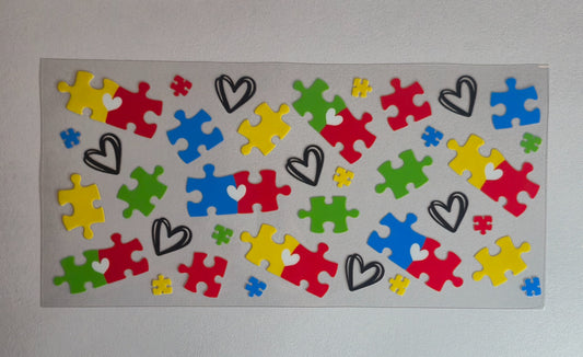 Autism Puzzle Piece UV DTF Decal | Waterproof Permanent Transfer Sticker