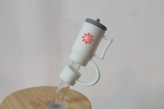 Mini Tumbler Straw Topper | Cute Flower Drink Charm | Stanley-Style Straw Accessory | Cute Cup Topper | Drinkware Gift