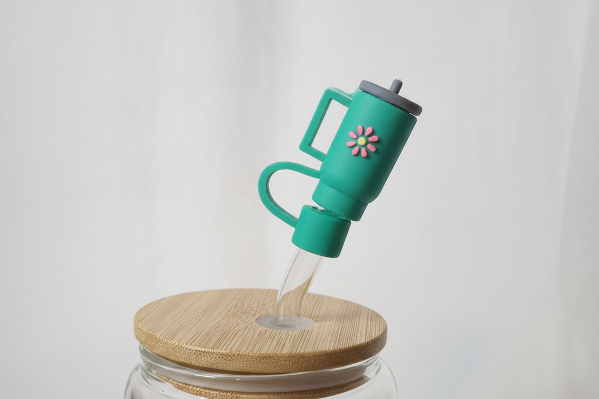 Mini Tumbler Straw Topper | Cute Flower Drink Charm | Stanley-Style Straw Accessory | Cute Cup Topper | Drinkware Gift