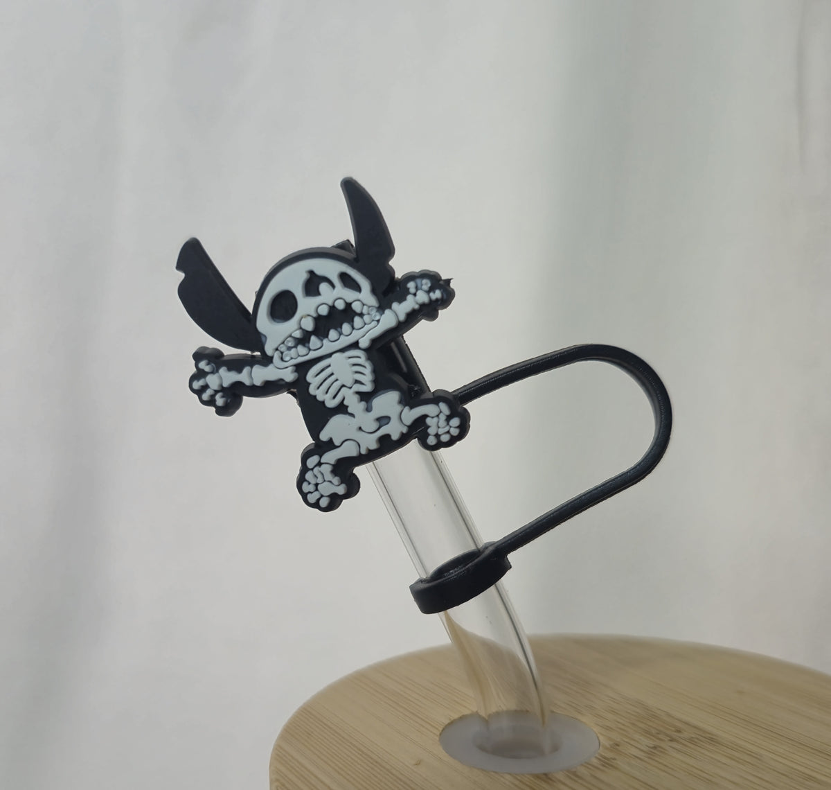 Stitch Halloween Skeleton Straw Topper | Cute Spooky Tumbler Accessory | Halloween Straw Charm | Stitch Inspired Drinkware Accessory | Cute Cup Topper