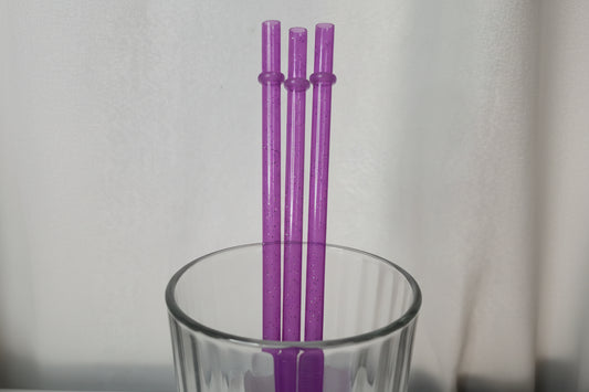 Sparkle Reusable Drinking Straw with Stopper | Glitter Tumbler Straw | Reusable Iced Coffee Straw | Long Drinkware Straw | Cup Add-On