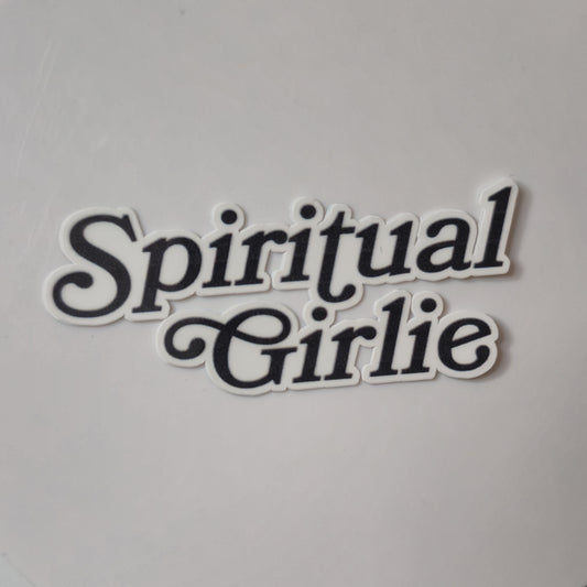 Spiritual Girlie Sticker | Black & White Vinyl Sticker | Spiritual Aesthetic Decal | Witchy & Mindful Sticker | Laptop, Water Bottle & Tumbler Sticker