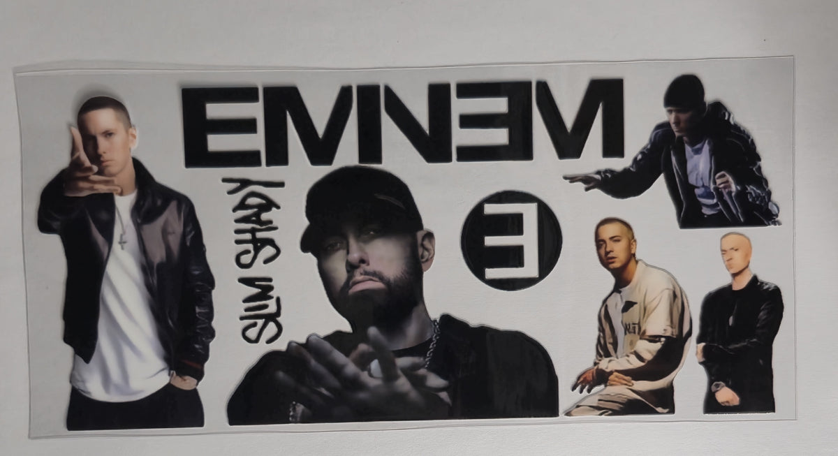 Slim Shady Inspired UV DTF Decal | Eminem Inspired Hip Hop Tumbler Decal | Y2K Rap Glass Cup Transfer | Throwback Music Drinkware | Ready to Ship