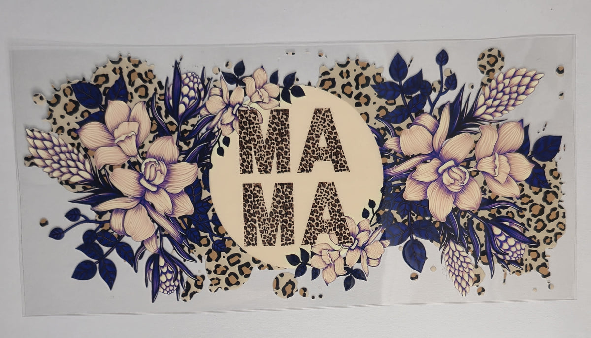 Mama Floral UV DTF Decal | Floral Mom Tumbler Decal | Mama Glass Cup Transfer | Pretty Motherhood Drinkware | Ready to Ship