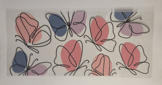 Soft Butterfly UV DTF Decal | Cute Butterfly Tumbler Decal | Feminine Butterfly Glass Cup Transfer | Dreamy Aesthetic Drinkware | Ready to Ship