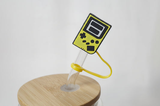 Retro Gaming Straw Topper | Mini Handheld Game Console Tumbler Accessory | Gamer Straw Charm | 90s Nostalgia Cup Accessory | Cute Drinkware Gift