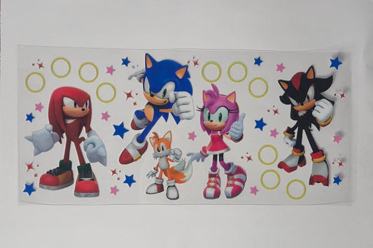 Sonic Gamer UV DTF Decal | Retro Video Game Character Sticker | Gaming Cup Decal | Waterproof Permanent Sticker | Nerdy Aesthetic Decal