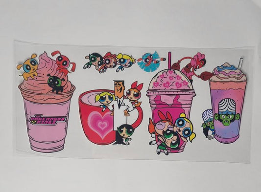 Powerpuff Girls UV DTF Decal | Cute Cartoon Sticker | Retro Aesthetic Permanent Decal | Waterproof Cup Sticker | 90s Nostalgia Decal