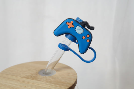 Blue Game Controller Straw Topper | Gamer Tumbler Accessory | Video Game Straw Charm | Gaming Cup Accessory | Gamer Gift