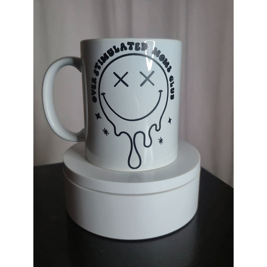 Over Stimulated Moms Club 12oz Ceramic Coffee Mug – Funny Mom Mug Gift
